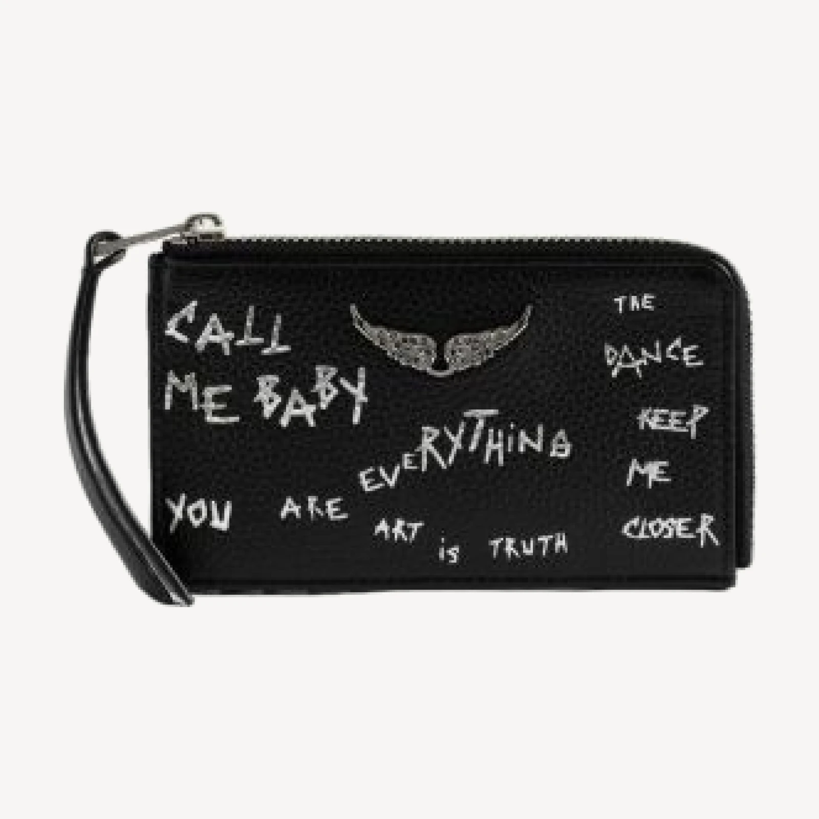 Zadig & Voltaire Zv Graffiti Leather Card Holder