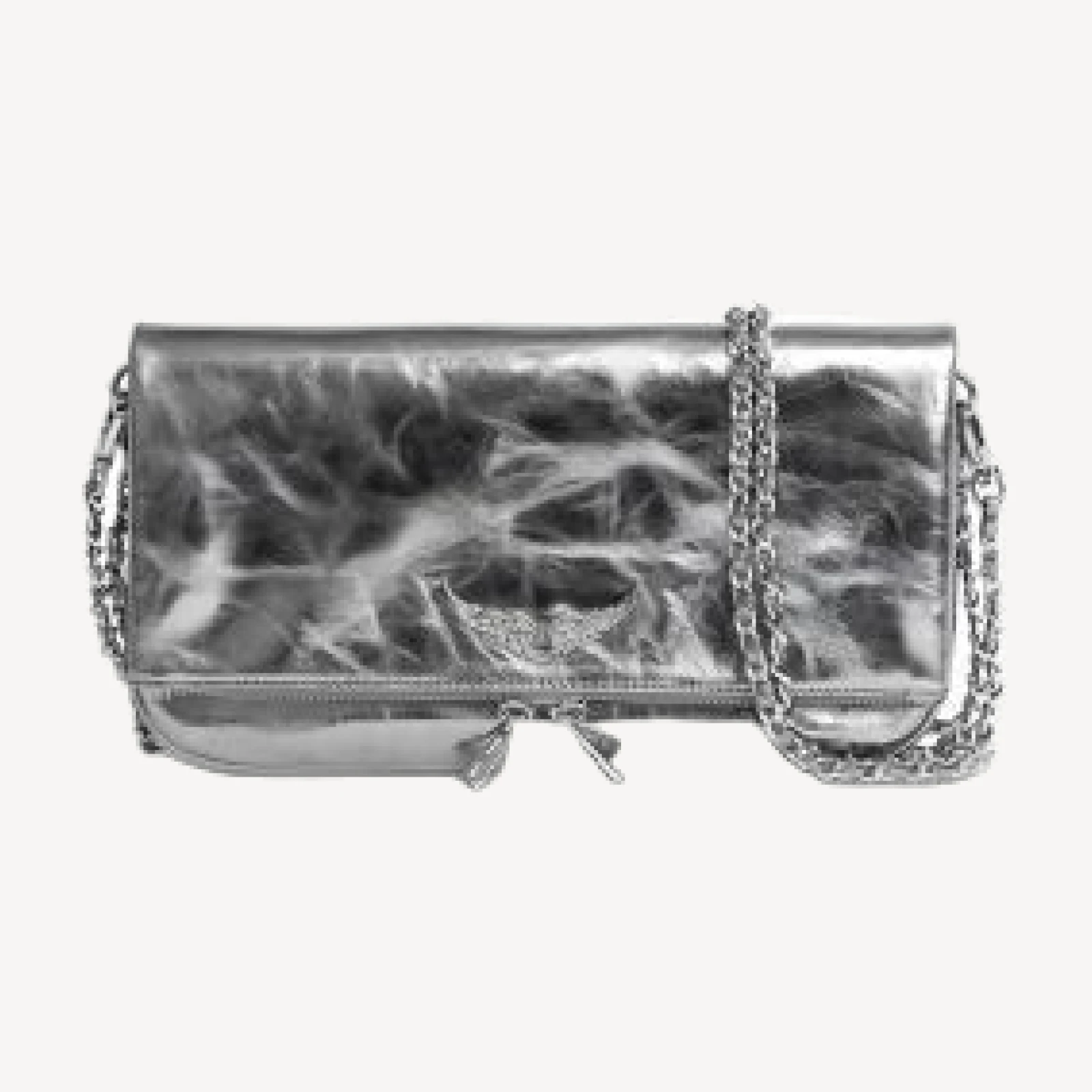 Zadig & Voltaire Rock Vintage Effect Metallic Leather Clutch