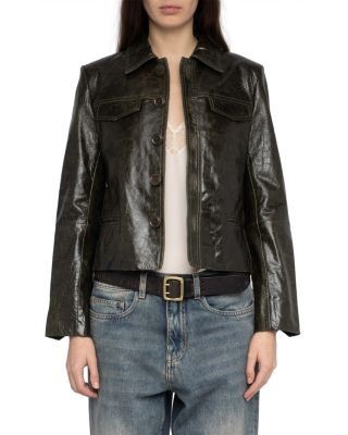 Zadig & Voltaire Liam Cuir Glossy Leather Jacket
