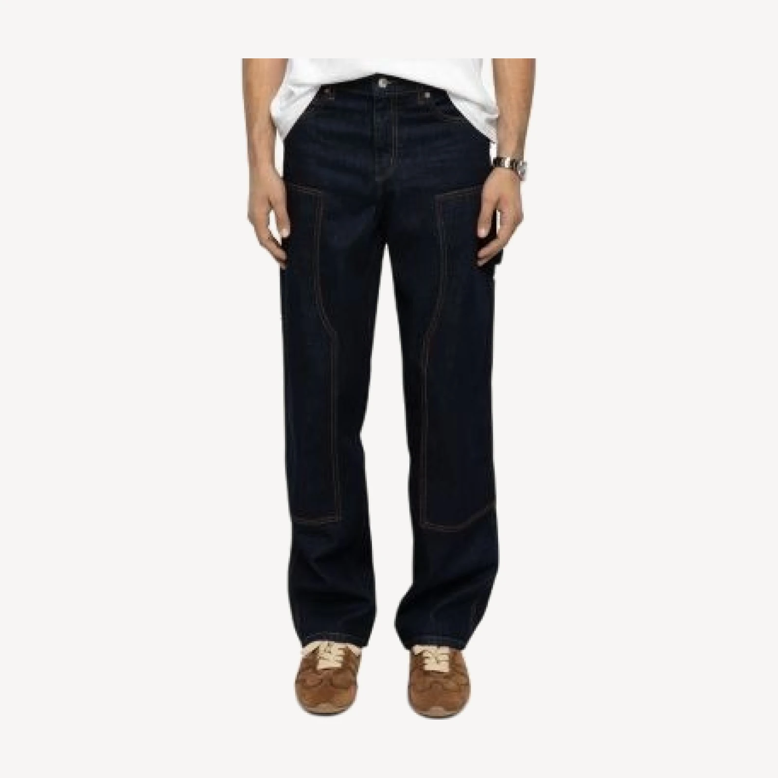 Zadig & Voltaire Perry Cotton Panel Denim Jeans in Brut