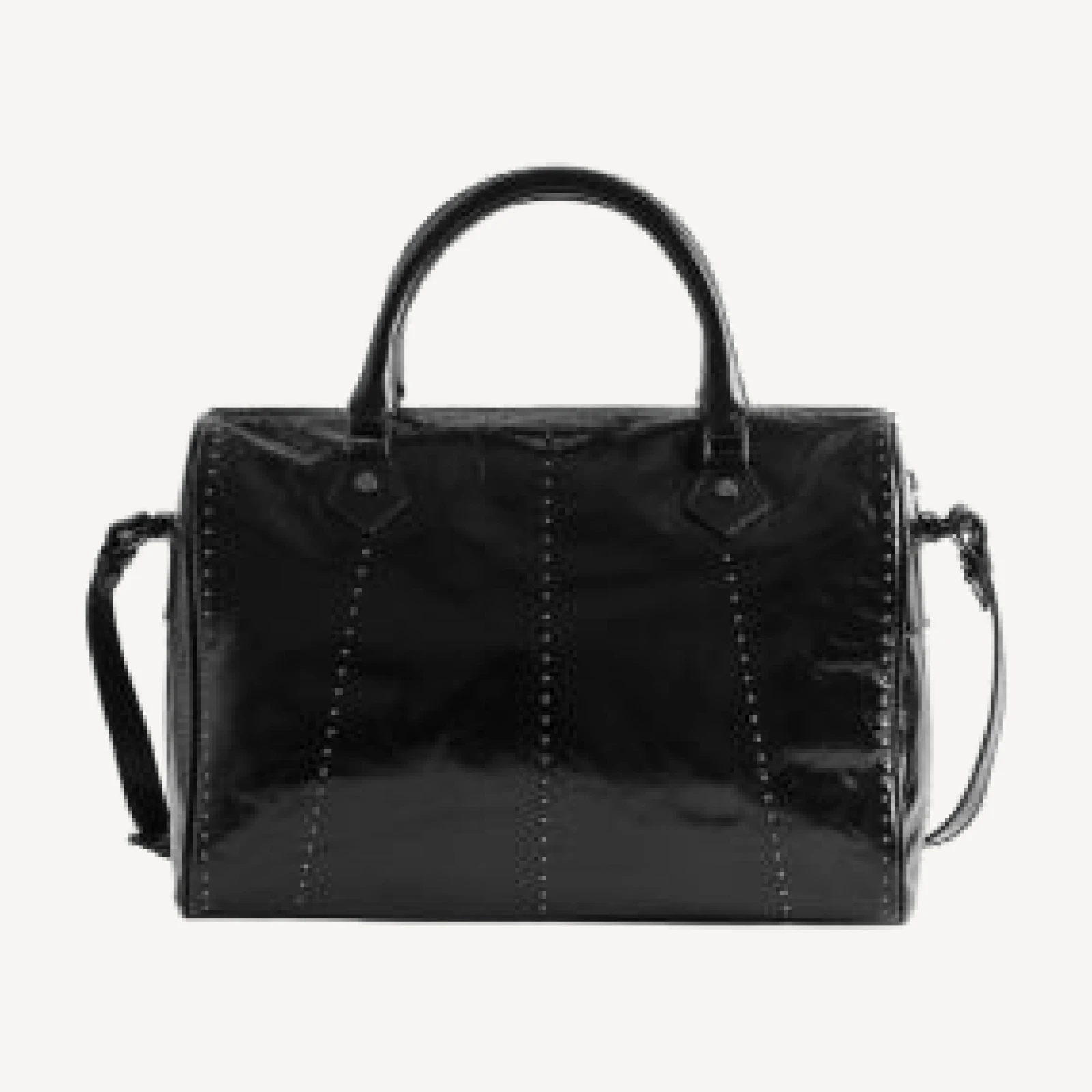 Zadig & Voltaire Sunny Vibe Medium Studded Vintage Patent Leather Shoulder Bag