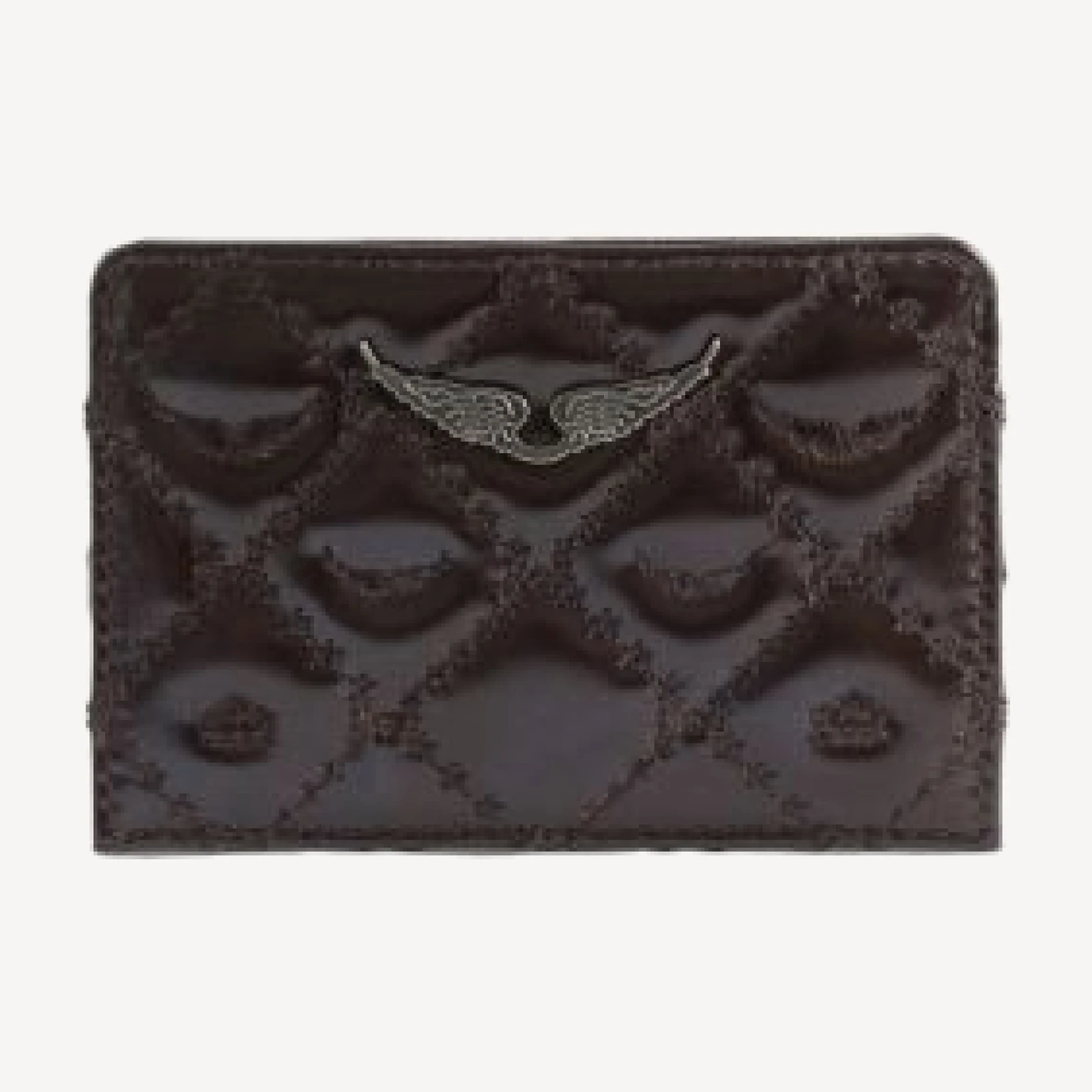 Zadig & Voltaire Zv Pass Monogram Vintage Patent Leather Card Holder