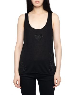 Zadig & Voltaire Lee Cashmere Rhinestone Tank