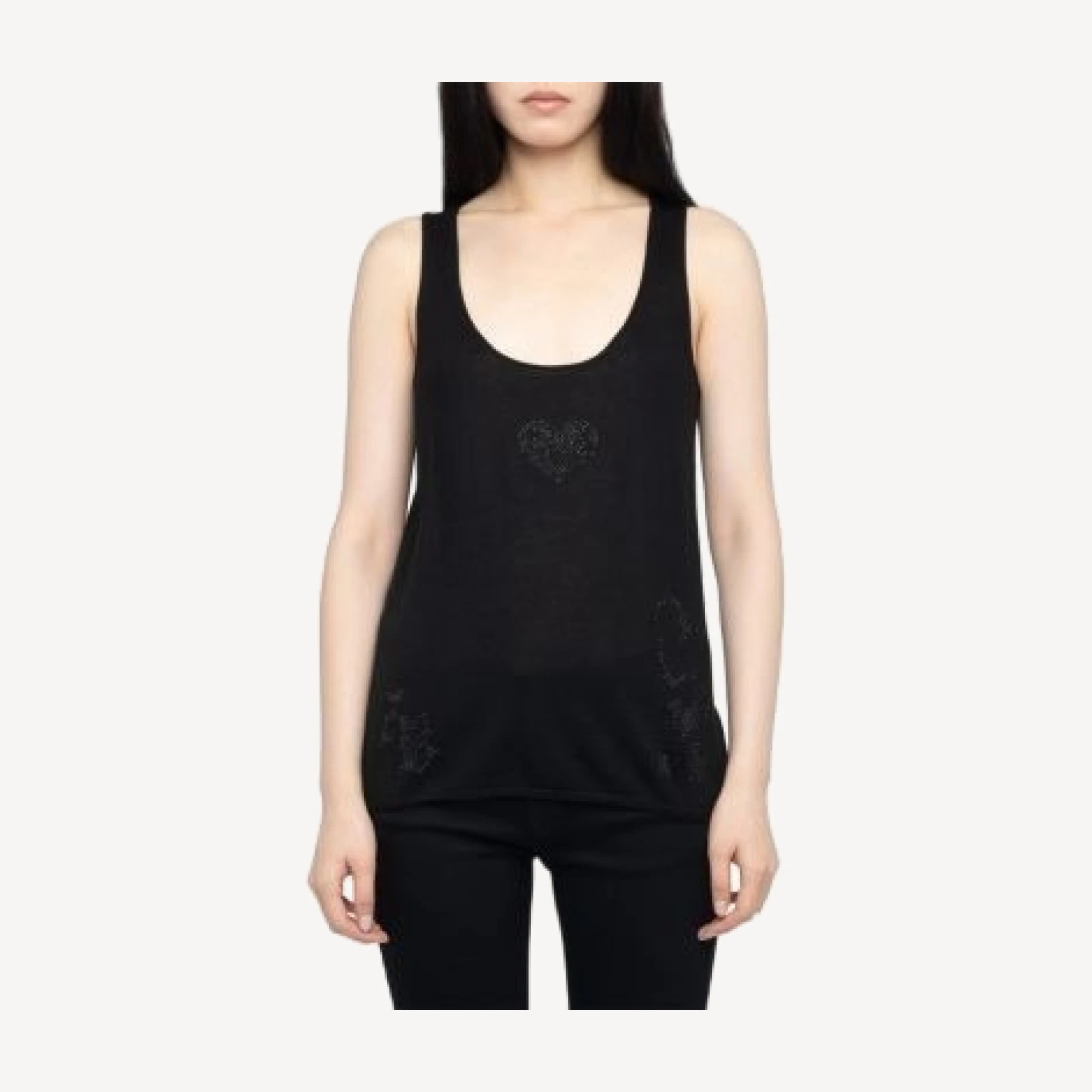 Zadig & Voltaire Lee Cashmere Rhinestone Tank