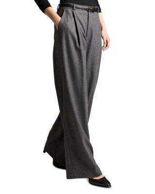Vince Camille Wool Blend Mid Rise Wide Leg Pants