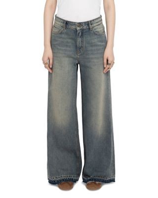 Zadig & Voltaire Eli High Rise Wide Leg Jeans in Light Blue