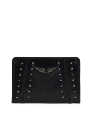 Zadig & Voltaire Zv Pass Studded Vintage Patent Leather Card Holder