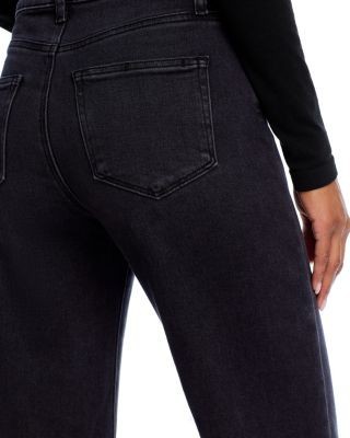 Paige Anessa High Rise Wide Leg Ankle Jeans in Black Lotus