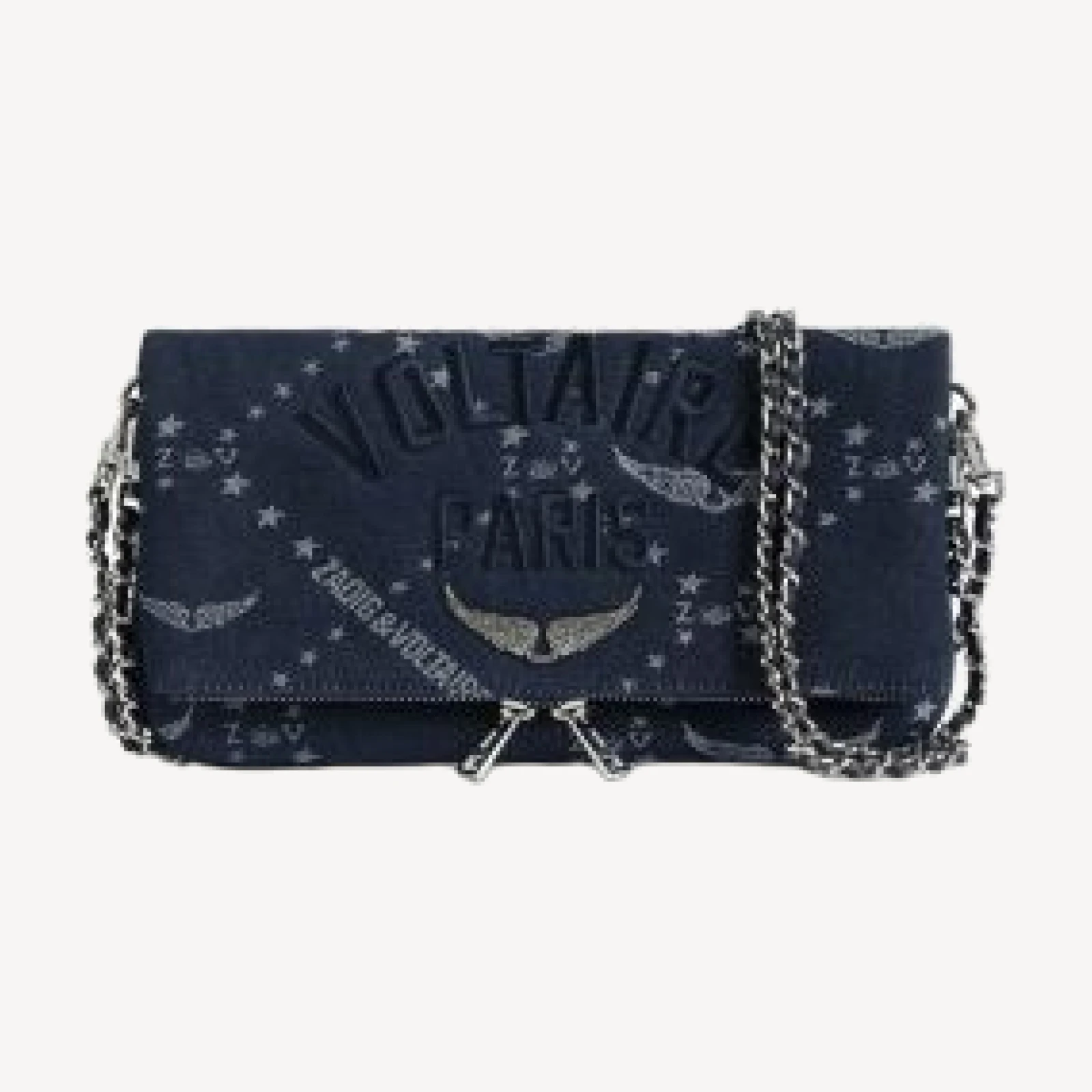 Zadig & Voltaire Rock Zv Monogram Denim Clutch