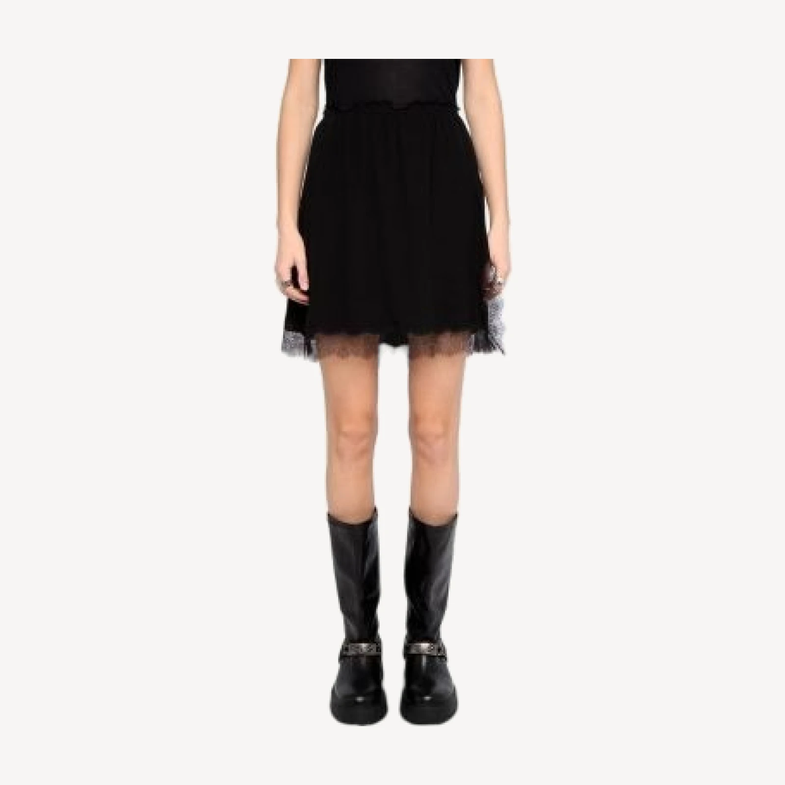 Zadig & Voltaire Jarvisa Lace Hem Mini Skirt