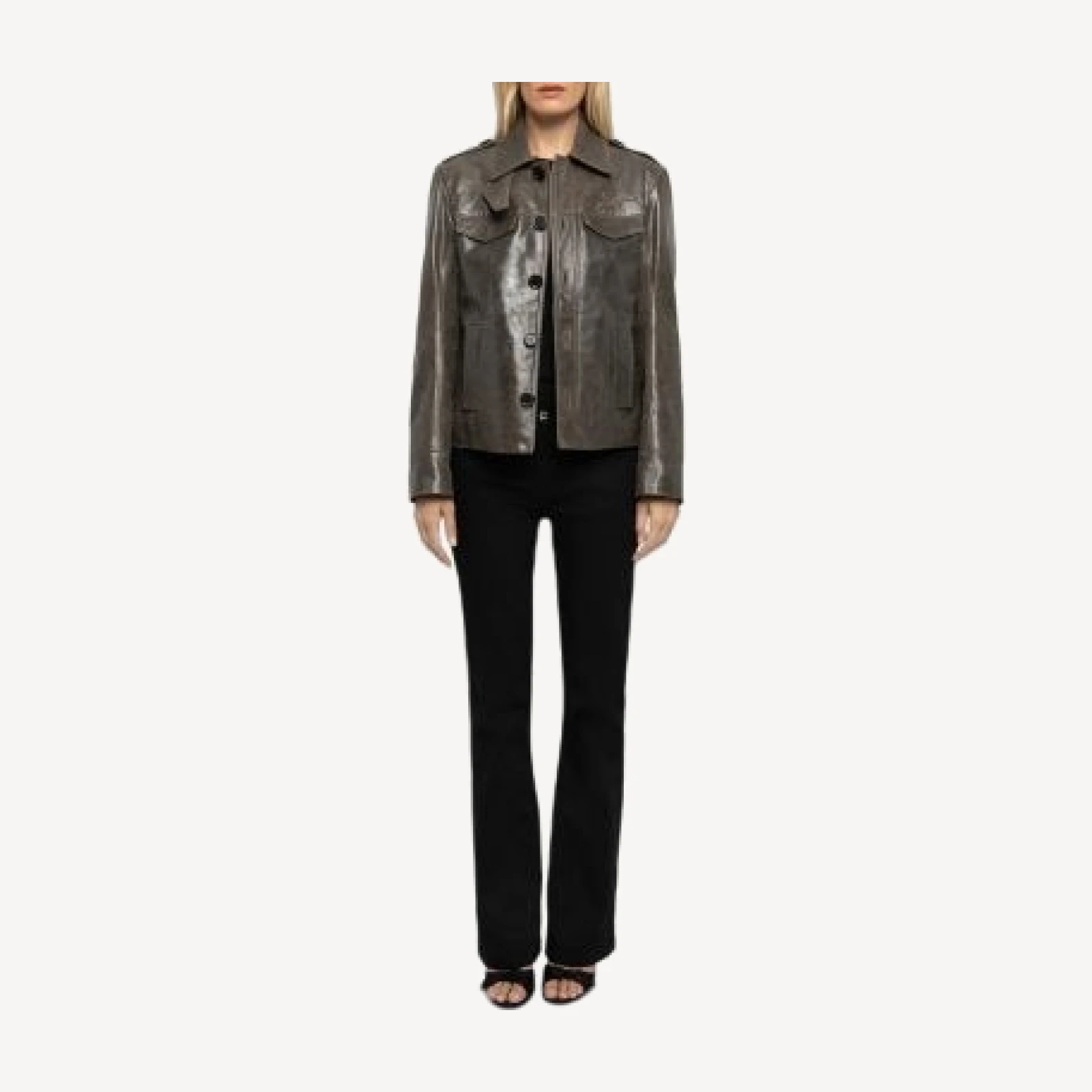 Zadig & Voltaire Veram Glossy Leather Jacket