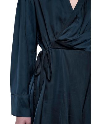 Zadig & Voltaire Remoir Satin Wrap Midi Dress