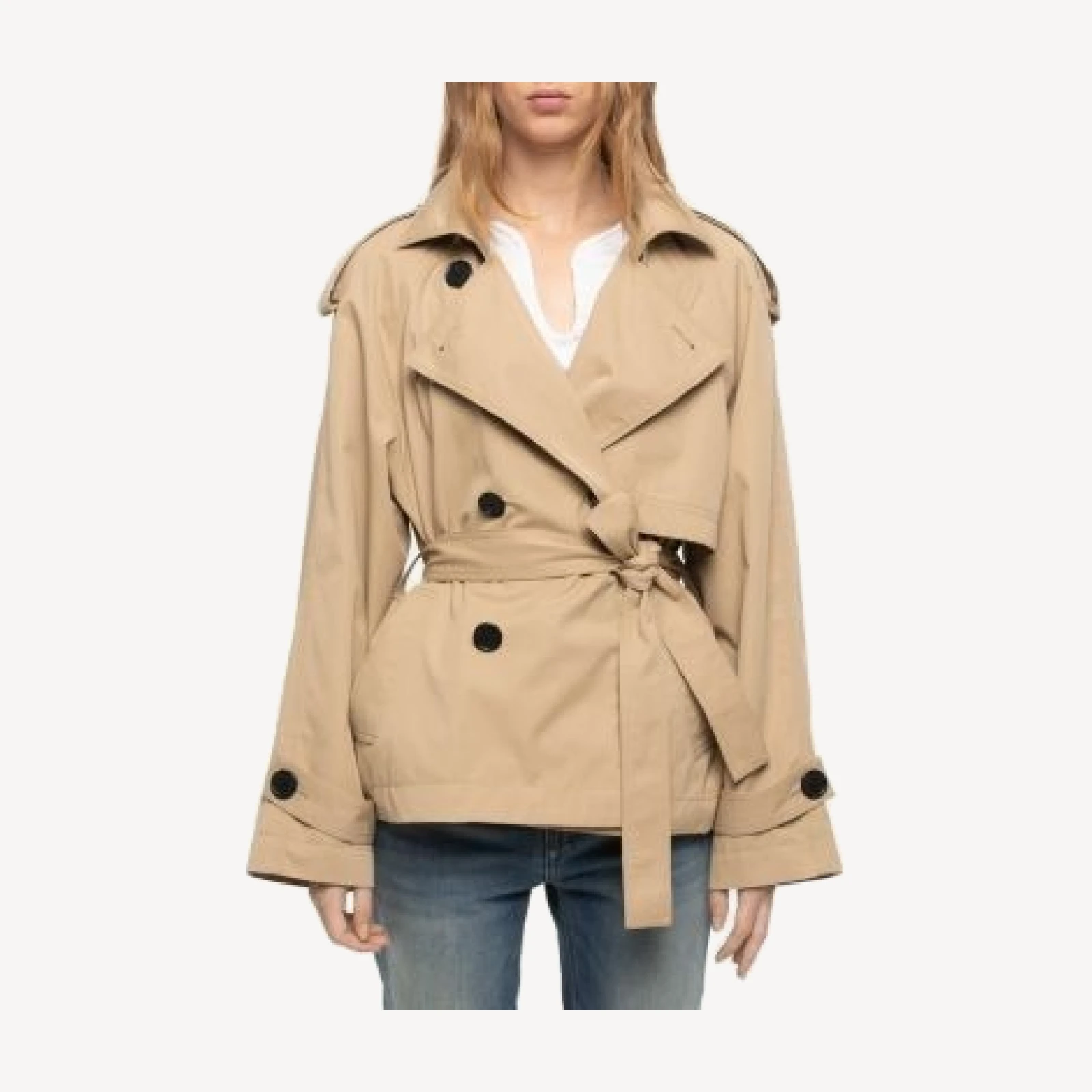 Zadig & Voltaire Kivana Cotton Belted Trench Jacket