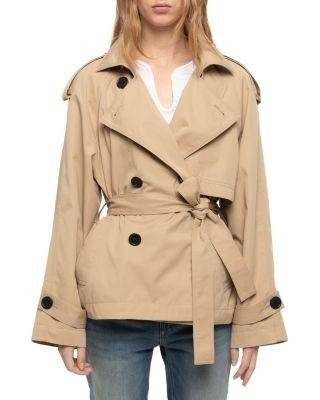 Zadig & Voltaire Kivana Cotton Belted Trench Jacket