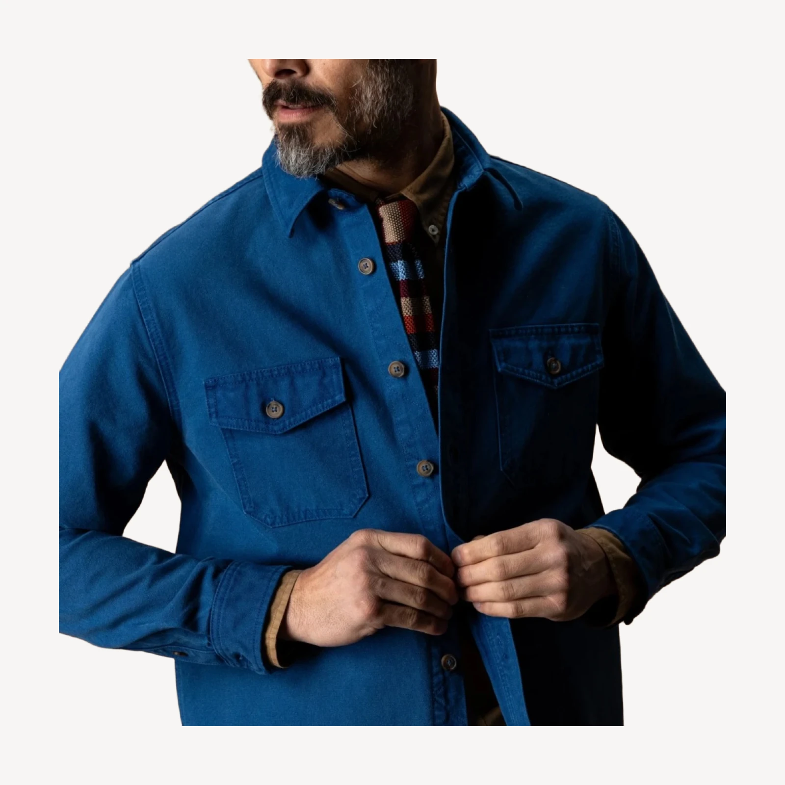 Garment Dyed Duck Canvas Jacket - Navy Peony