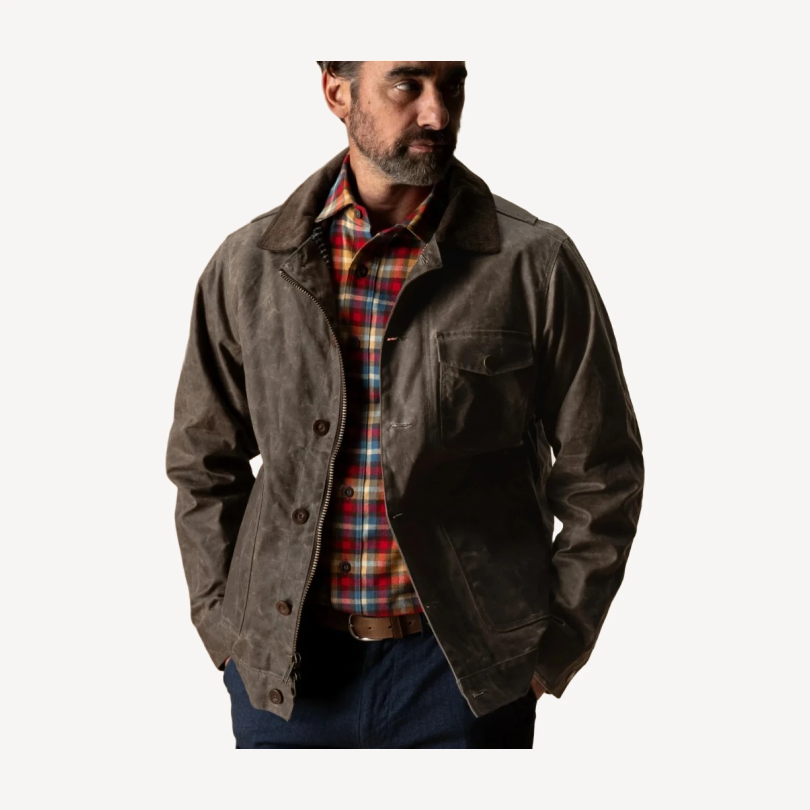 Waxed Duck Canvas Rancher Jacket - Dark Oak