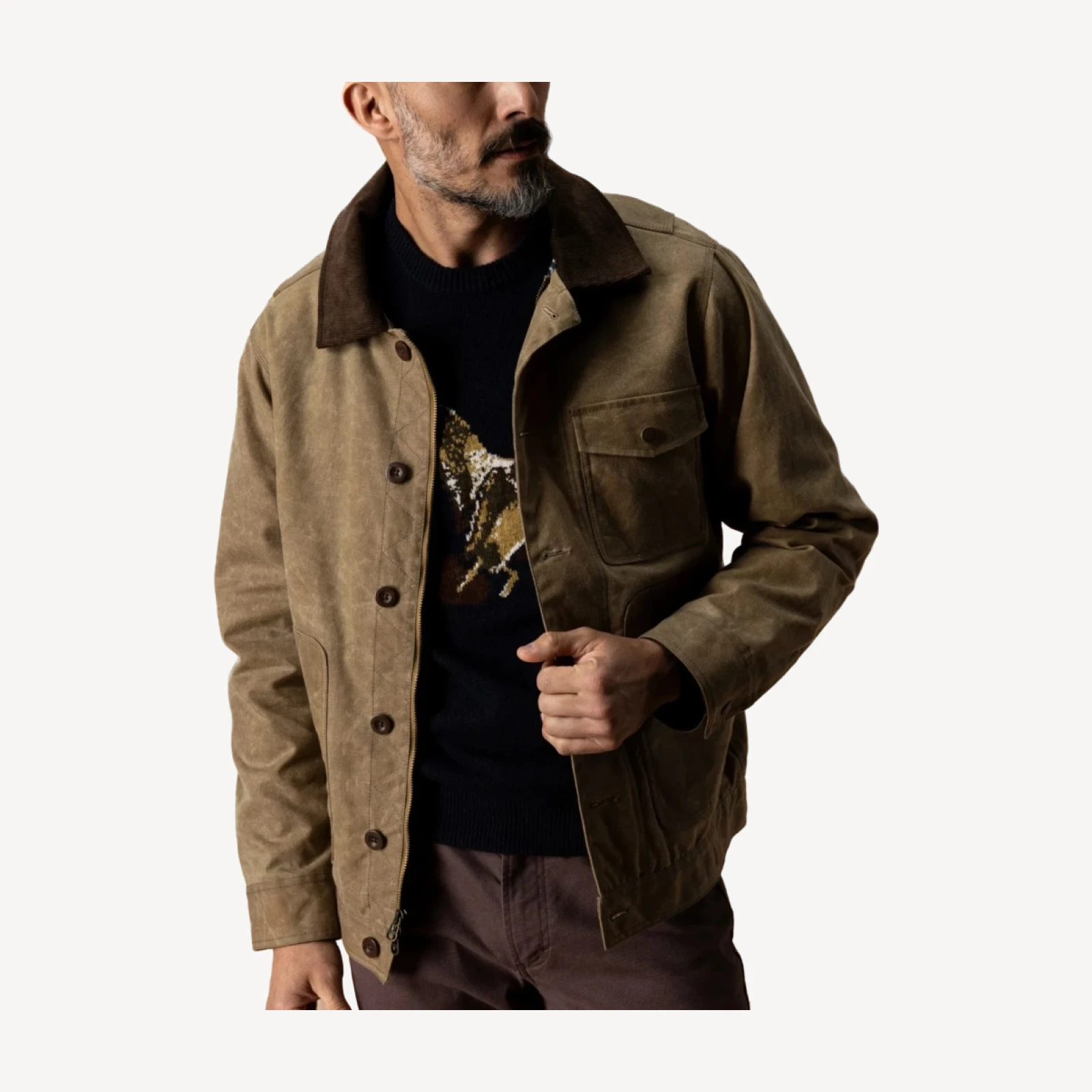 Waxed Duck Canvas Rancher Jacket - Umber Brown