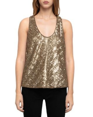 Zadig & Voltaire Tarys Sequined Scoop Neck Tank