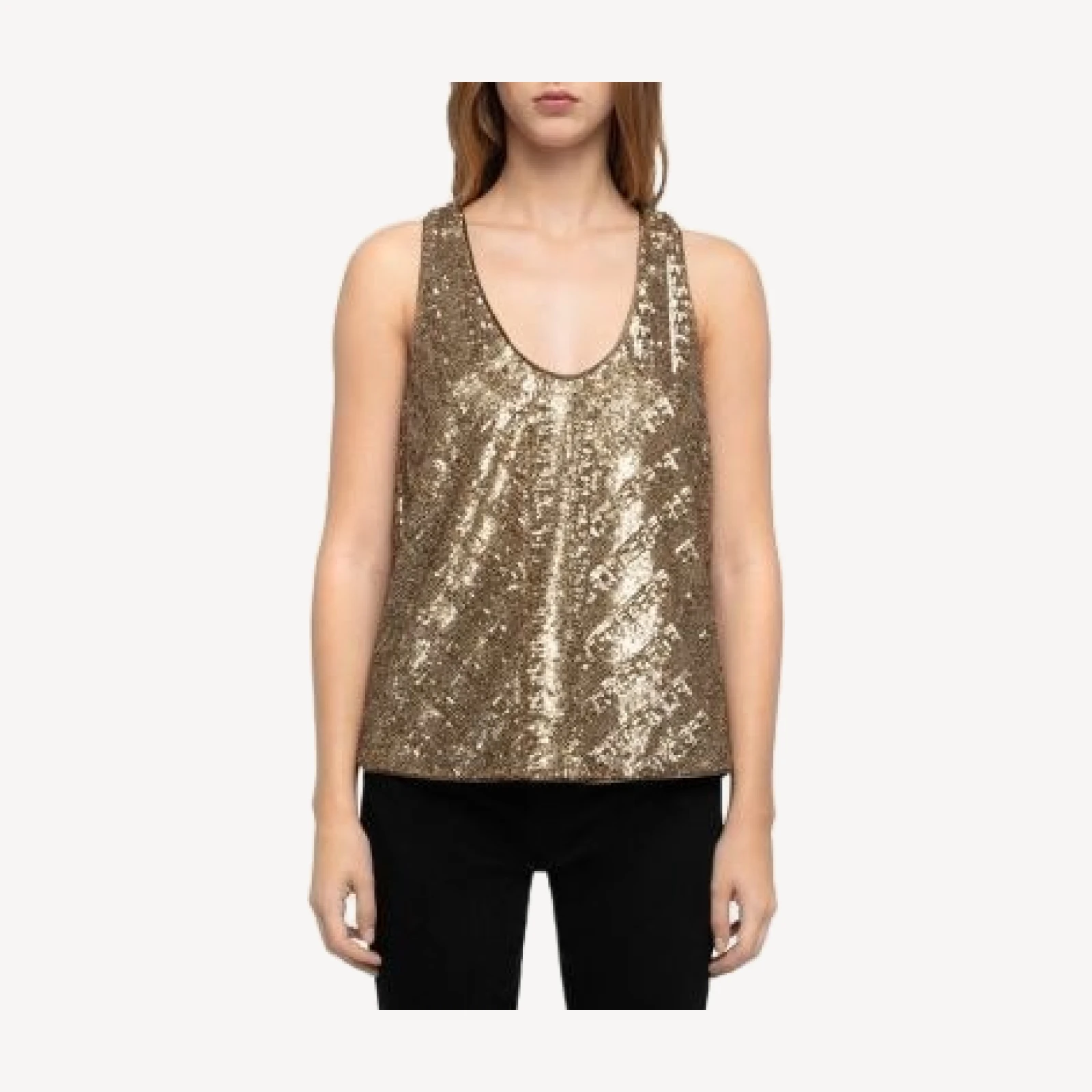 Zadig & Voltaire Tarys Sequined Scoop Neck Tank