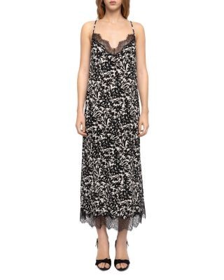 Zadig & Voltaire Respa Soft Night Lace Trim Slip Dress