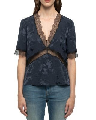 Zadig & Voltaire Tedoxa Jacqurd Horses Silk Top