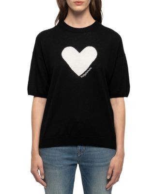 Zadig & Voltaire Idaz Cp Heart Jacquard Cashmere Tee