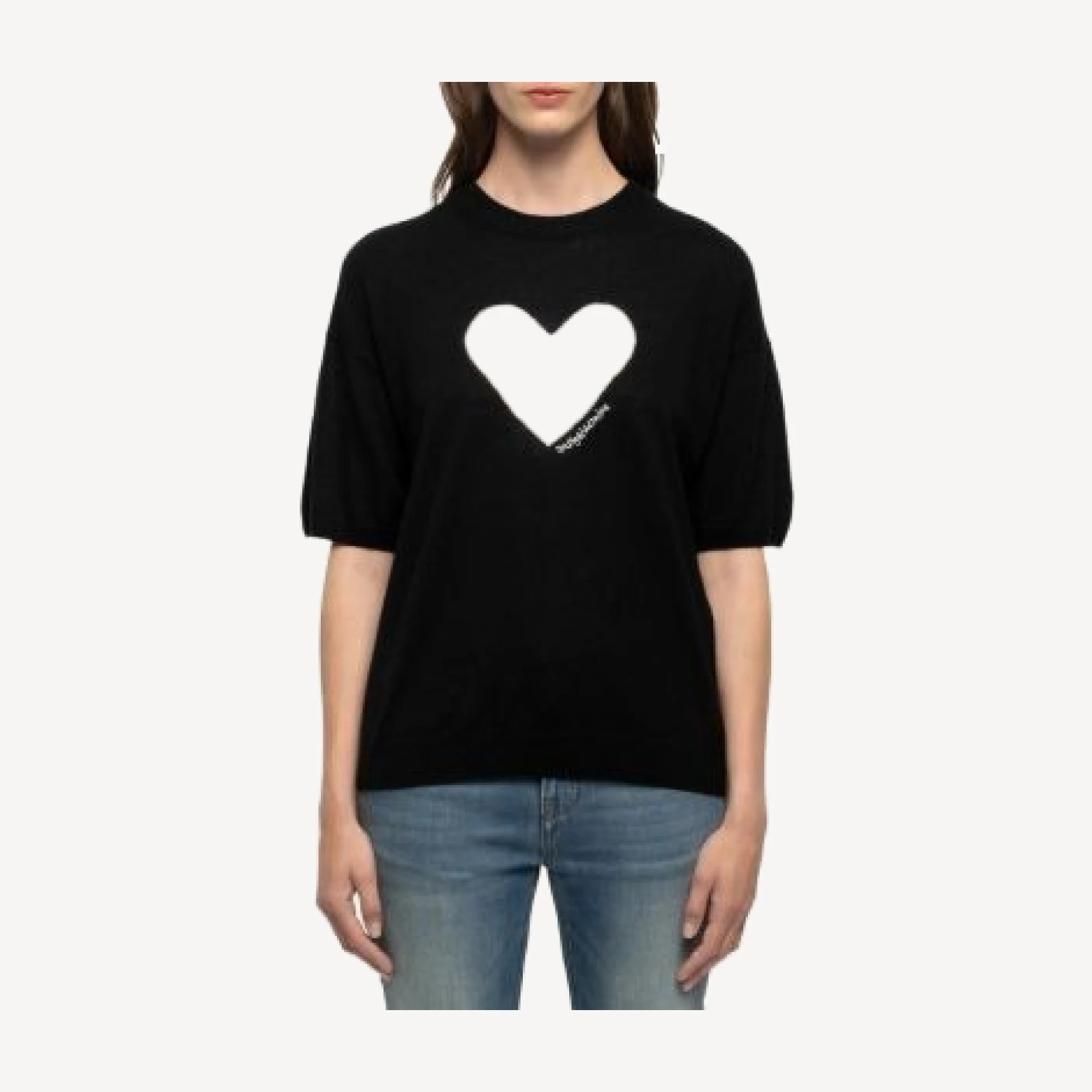 Zadig & Voltaire Idaz Cp Heart Jacquard Cashmere Tee