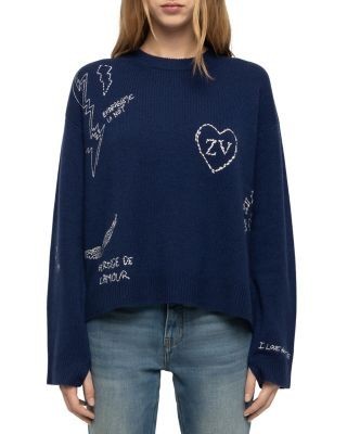 Zadig & Voltaire Markuz Cashmere Embroidered Sweater