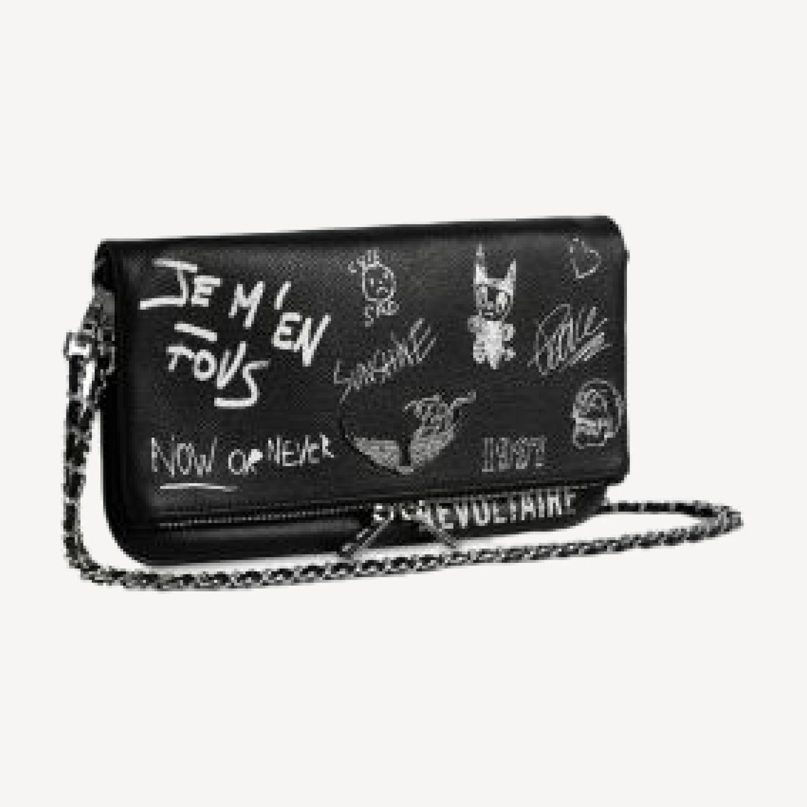 Zadig & Voltaire Rock Arty Tag Leather Shoulder Bag