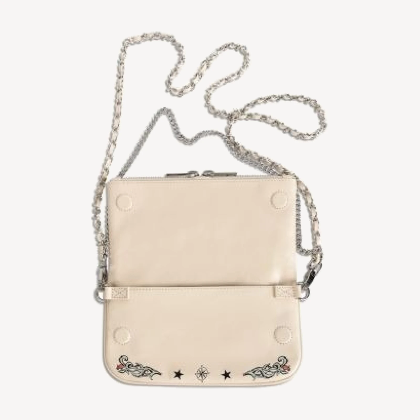 Zadig & Voltaire Rock Mini Tattoo Vintage Effect Patent Leather Pouchette