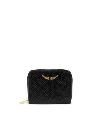 Zadig & Voltaire Zv Mini Wild Embossed Leather Zip Pouch