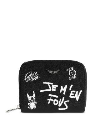 Zadig & Voltaire Arty Tag Mini Grained Leather Coin Purse