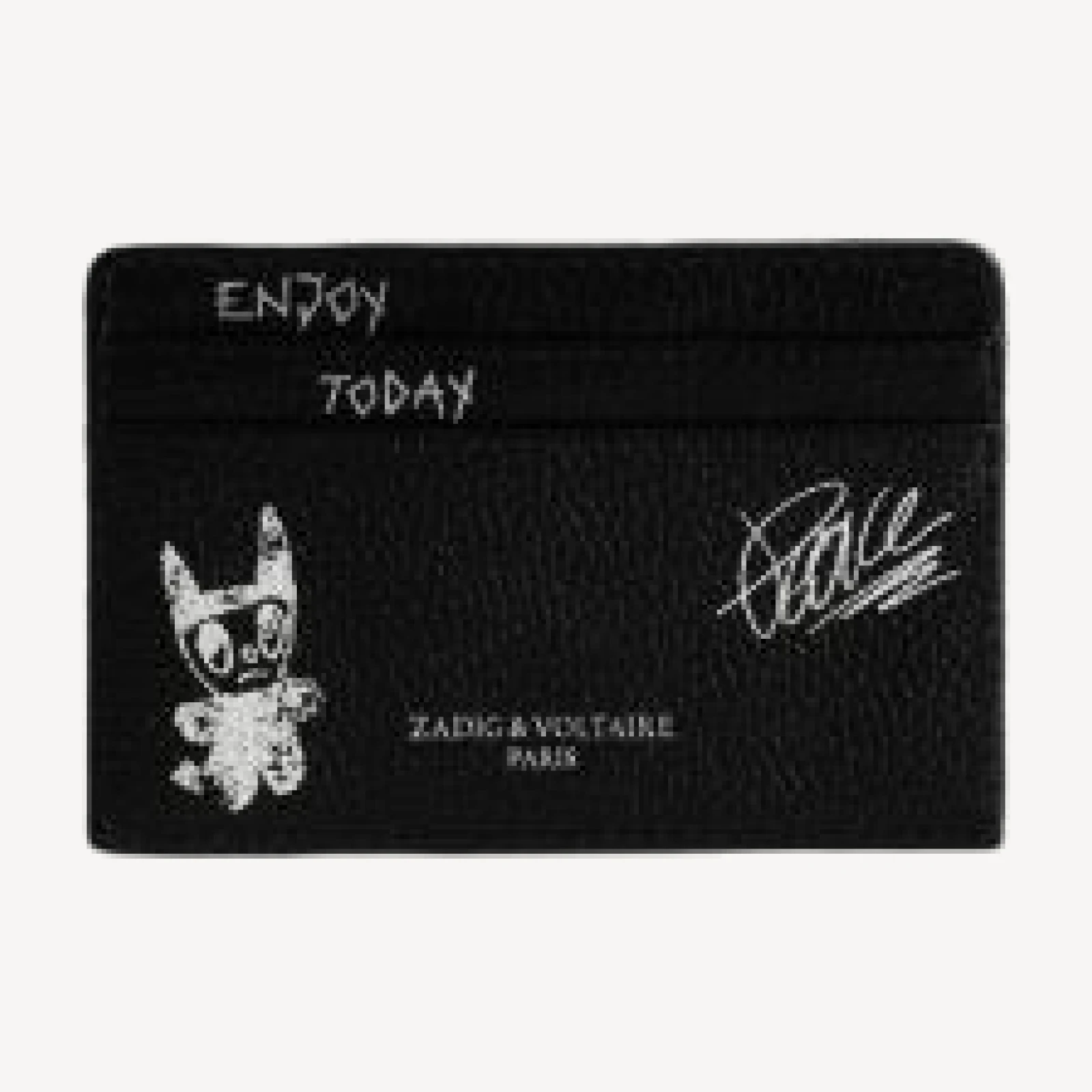 Zadig & Voltaire Arty Tag Grained Leather Card Case