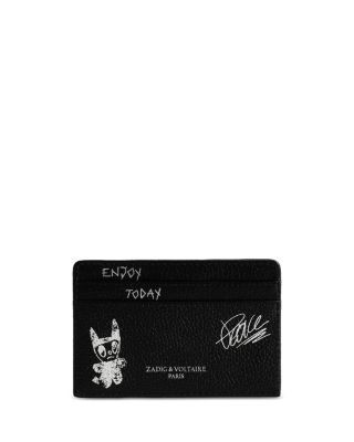 Zadig & Voltaire Arty Tag Grained Leather Card Case