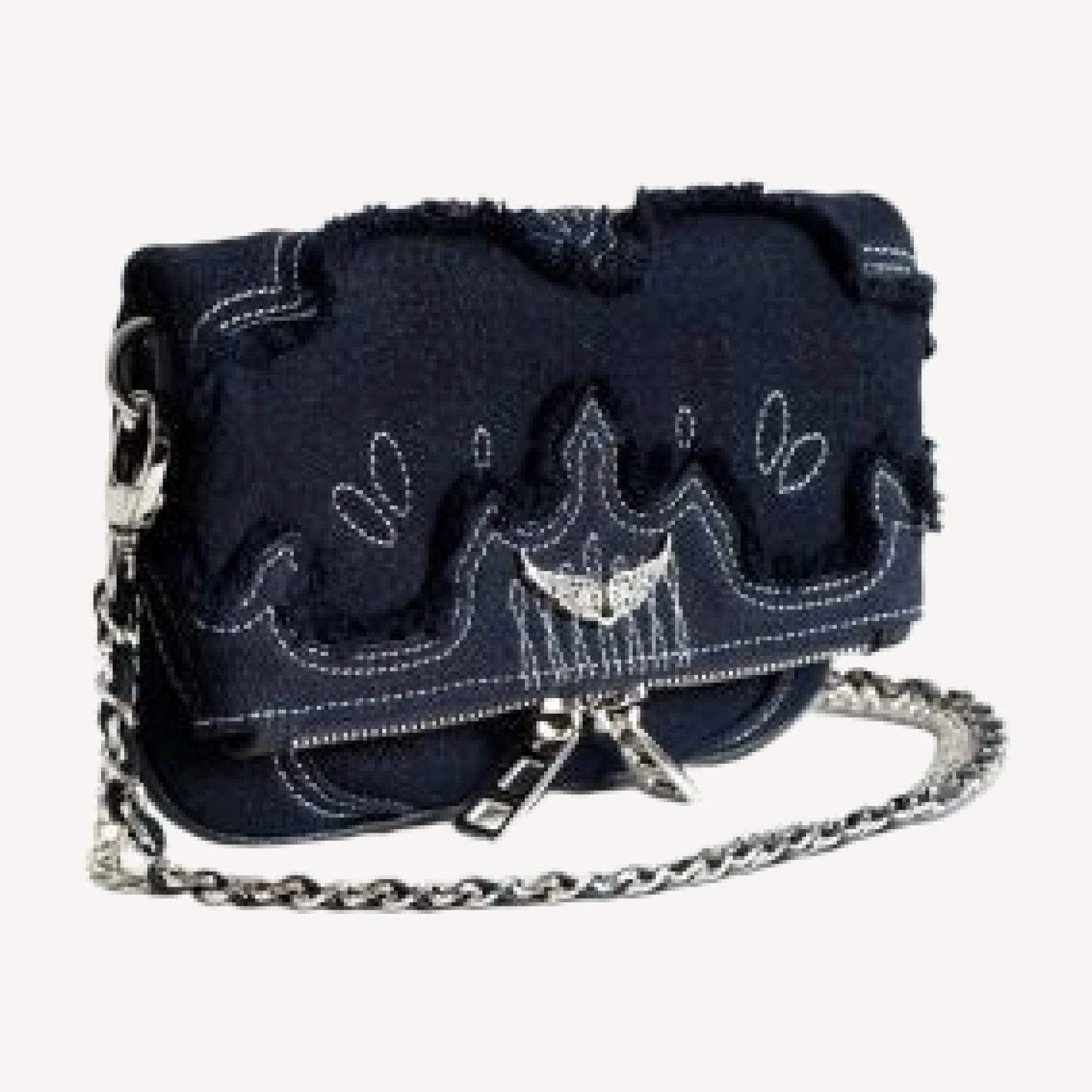 Zadig & Voltaire Rock Mini Western Denim Clutch