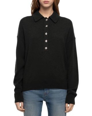 Zadig & Voltaire Soula Bijoux Cashmere Polo Sweater