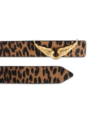 Zadig & Voltaire Women's Zv Wings Reversible Animal Print Leather Belt