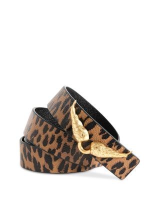 Zadig & Voltaire Women's Zv Wings Reversible Animal Print Leather Belt