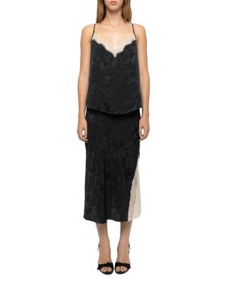 Zadig & Voltaire Jayla Silk Jacquard Lace Trim Skirt