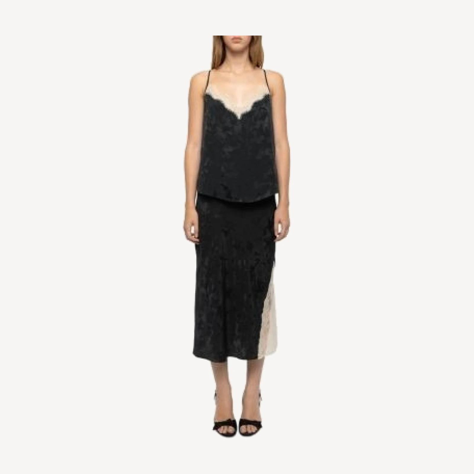 Zadig & Voltaire Jayla Silk Jacquard Lace Trim Skirt