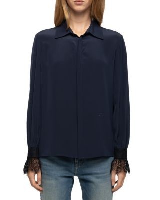 Zadig & Voltaire Thely Silk Lace Cuff Blouse