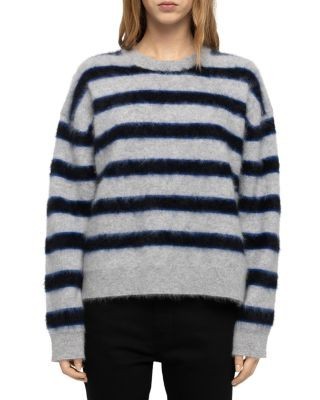 Zadig & Voltaire Markuz Ws Stripes Cashmere Dropped Shoulder Sweater