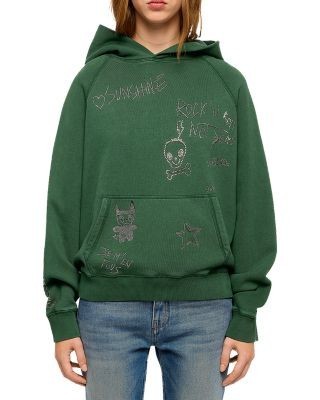 Zadig & Voltaire Grgy Embellished Hooded Cotton Sweatshirt