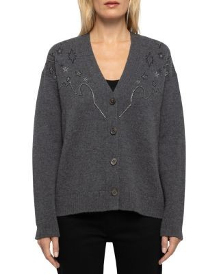 Zadig & Voltaire Mirkaz Cashmere Embellished Cardigan