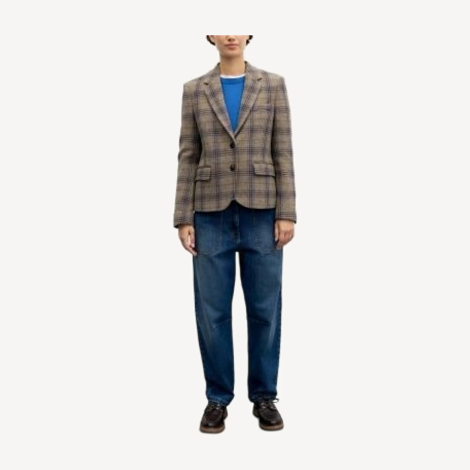 Gerard Darel Juliane Printed Two Button Notch Collar Jacket