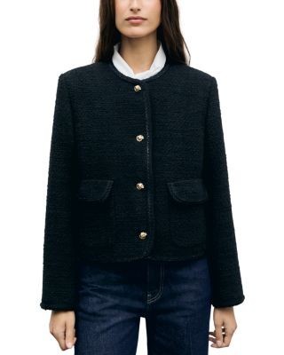 Gerard Darel Judye Tweed Button Front Jacket