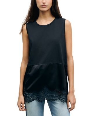 Gerard Darel Baia Mixed Media Sleeveless Top