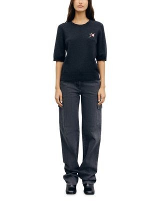 Gerard Darel Rolane Wool Elbow Sleeve Sweater