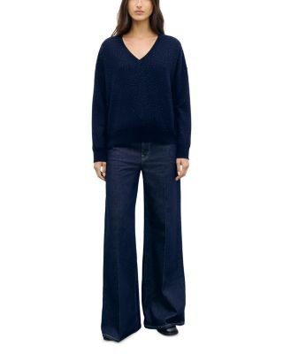 Gerard Darel Reda Embellished Wool V Neck Sweater