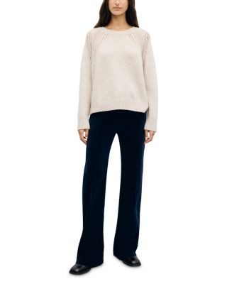 Gerard Darel Risa Wool Pointelle Trim Sweater